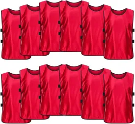 12 Pack Scrimmage Training Vest, Sports Pinnies, Practice Jerseys, Practice Vest for Adult Youth Kids.