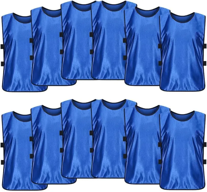12 Pack Scrimmage Training Vest, Sports Pinnies, Practice Jerseys, Practice Vest for Adult Youth Kids.