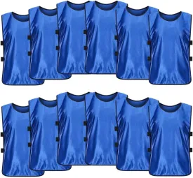 12 Pack Scrimmage Training Vest, Sports Pinnies, Practice Jerseys, Practice Vest for Adult Youth Kids.
