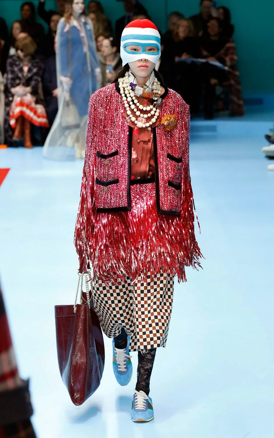 2018 Gucci Sequin Fringed Tweed Jacket