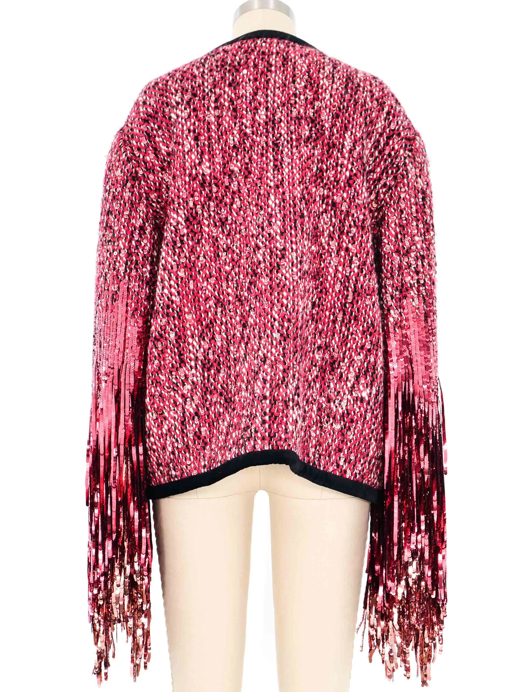 2018 Gucci Sequin Fringed Tweed Jacket