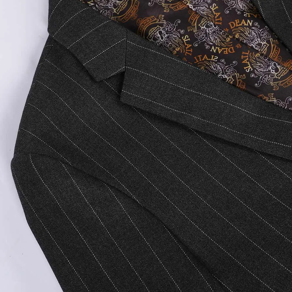 3-Piece Black Suit Stripe Design Suit