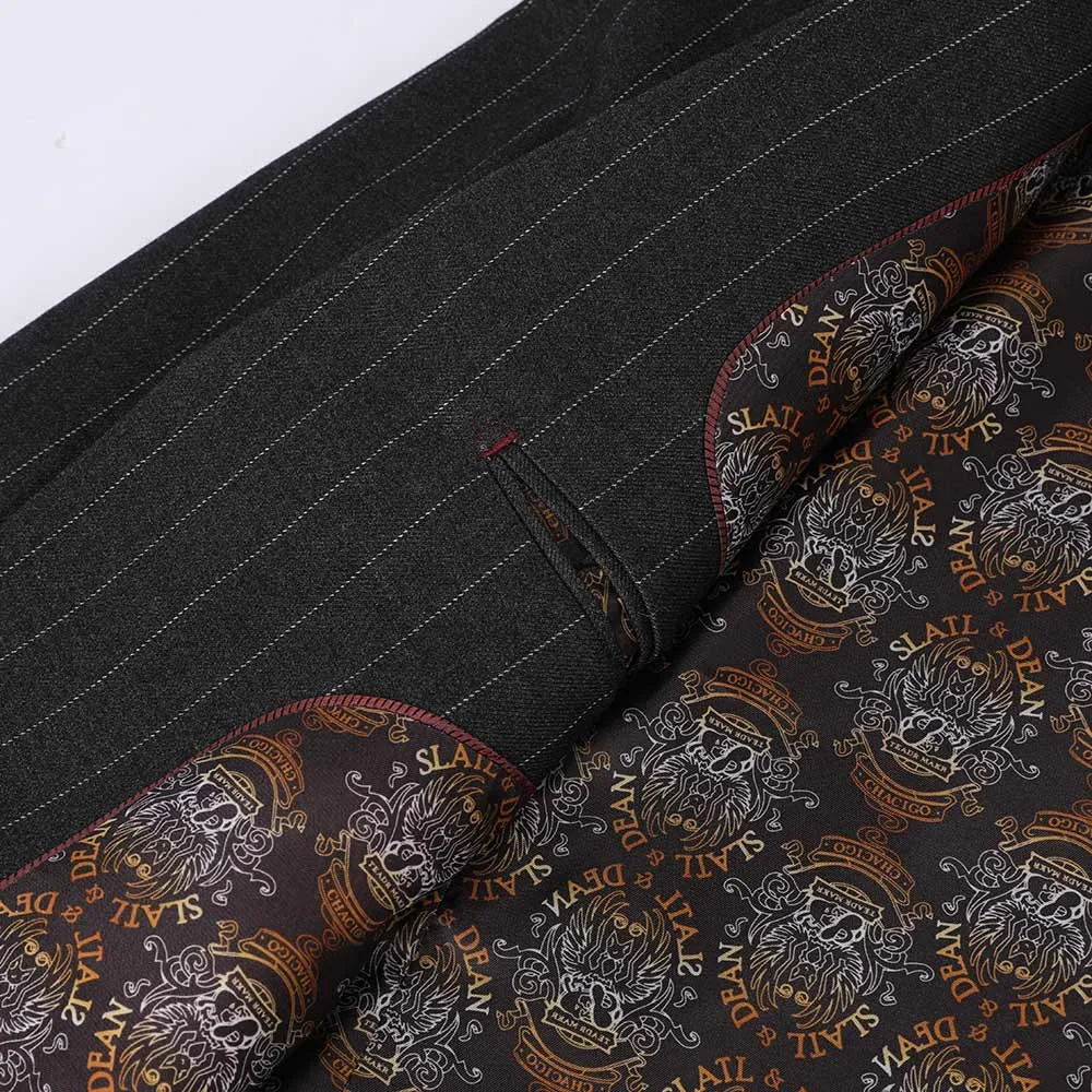 3-Piece Black Suit Stripe Design Suit