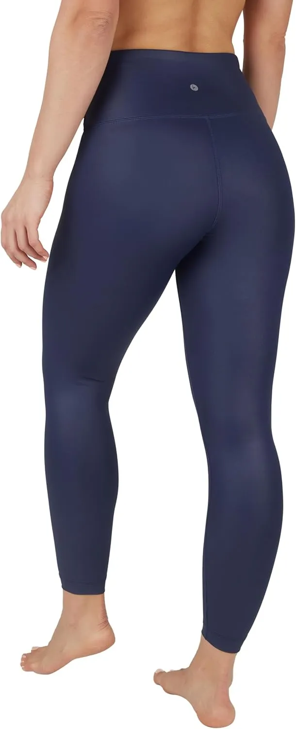 90 Degree By Reflex Womens High Waist High Shine Faux Leather Ankle Leggings