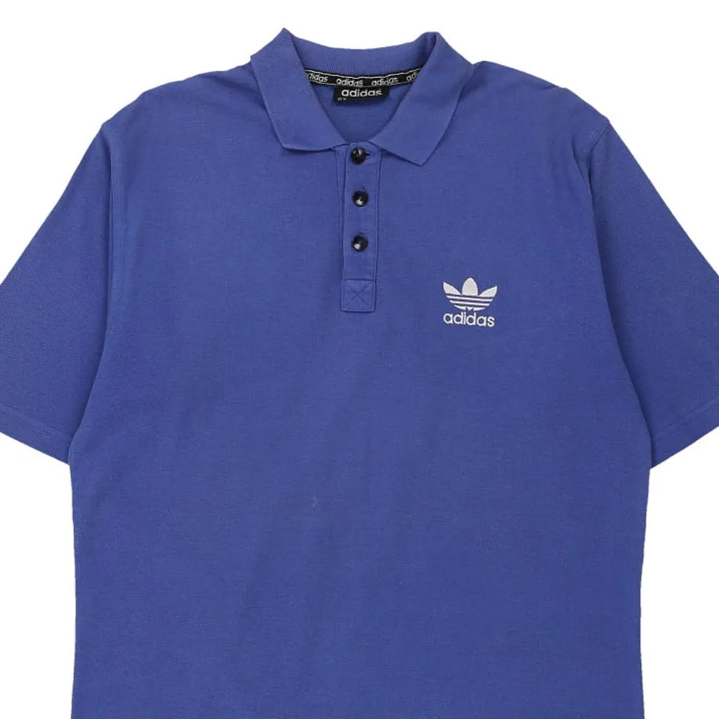 Adidas Polo Shirt - Large Blue Cotton
