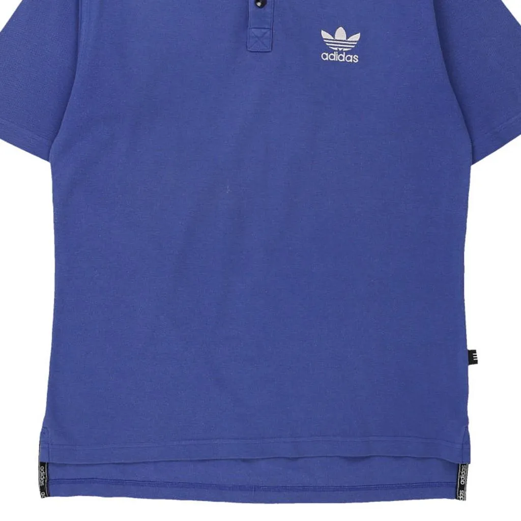 Adidas Polo Shirt - Large Blue Cotton