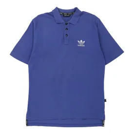 Adidas Polo Shirt - Large Blue Cotton