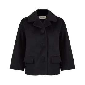 ARCHIVE - 1950s Lilli Ann Black Felt Wool Box Jacket