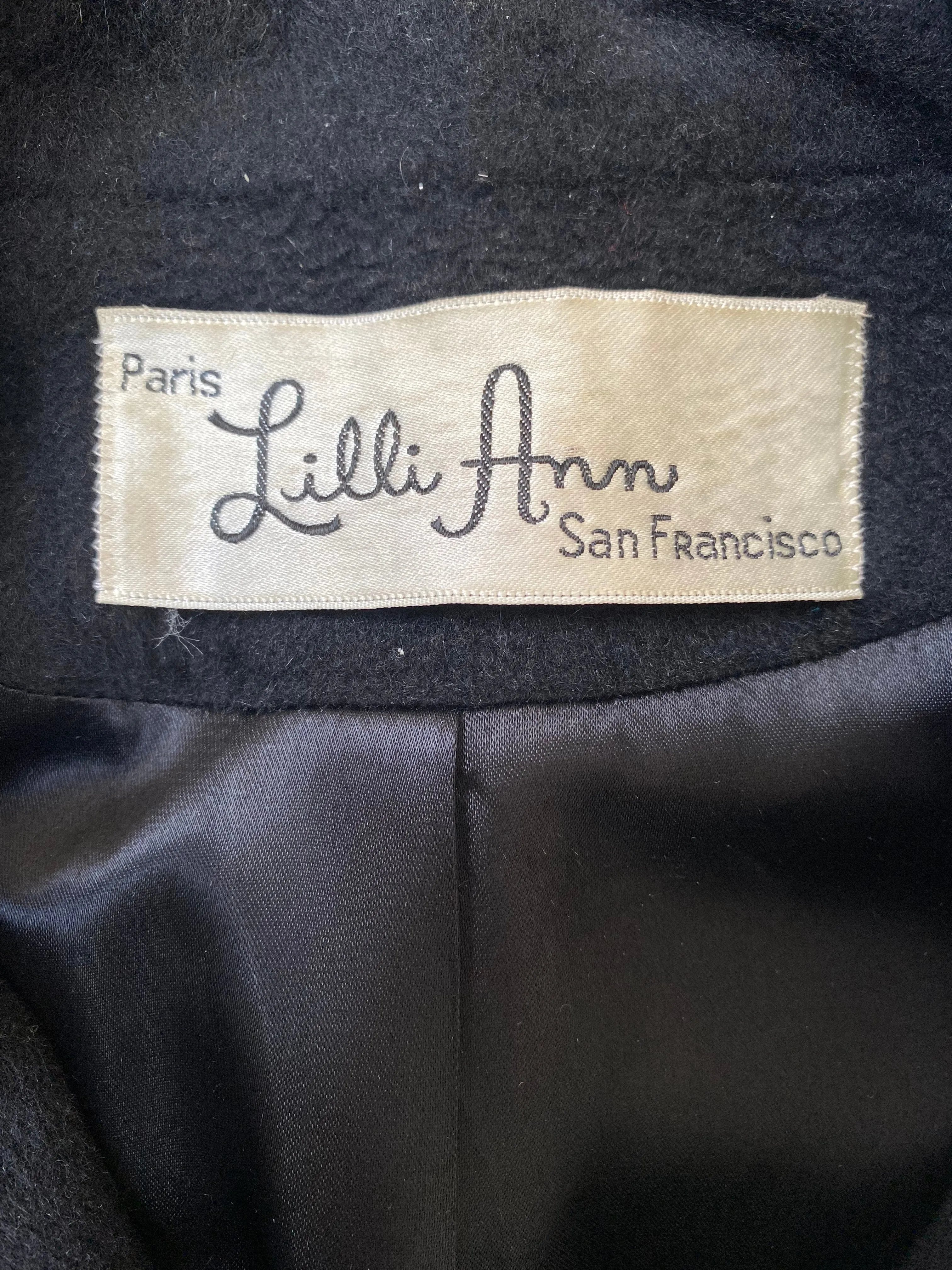 ARCHIVE - 1950s Lilli Ann Black Felt Wool Box Jacket