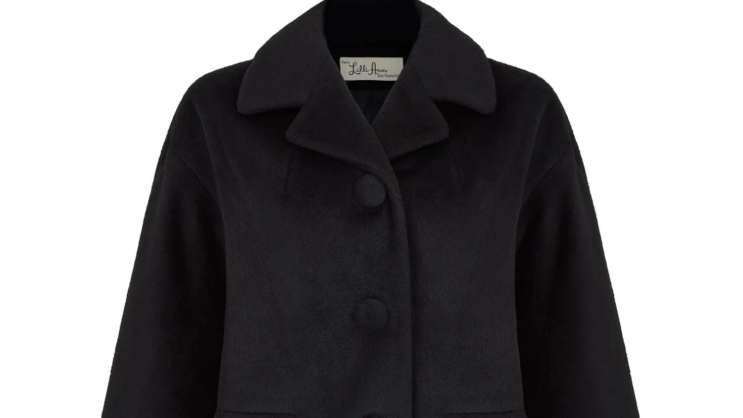 ARCHIVE - 1950s Lilli Ann Black Felt Wool Box Jacket