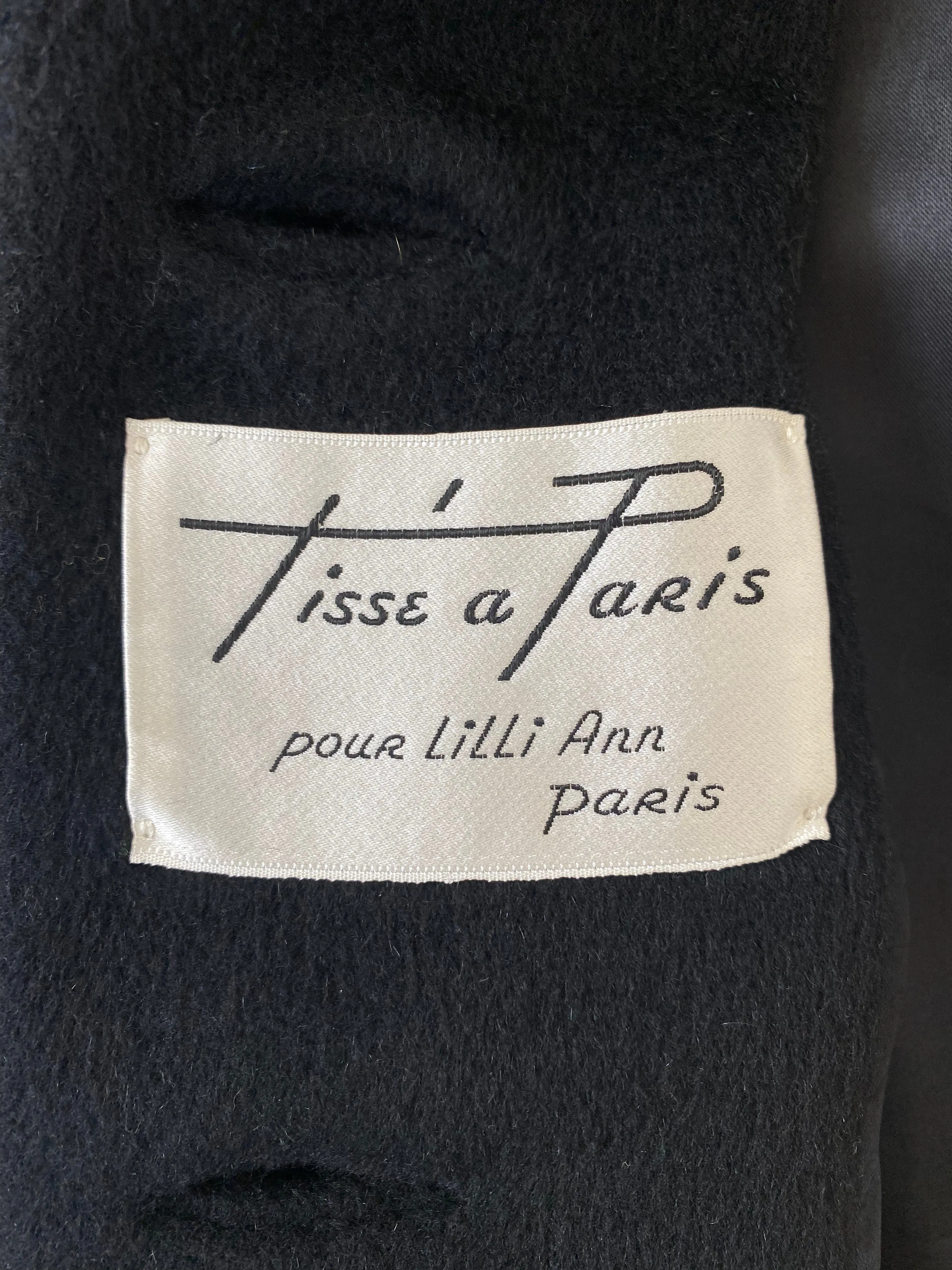 ARCHIVE - 1950s Lilli Ann Black Felt Wool Box Jacket