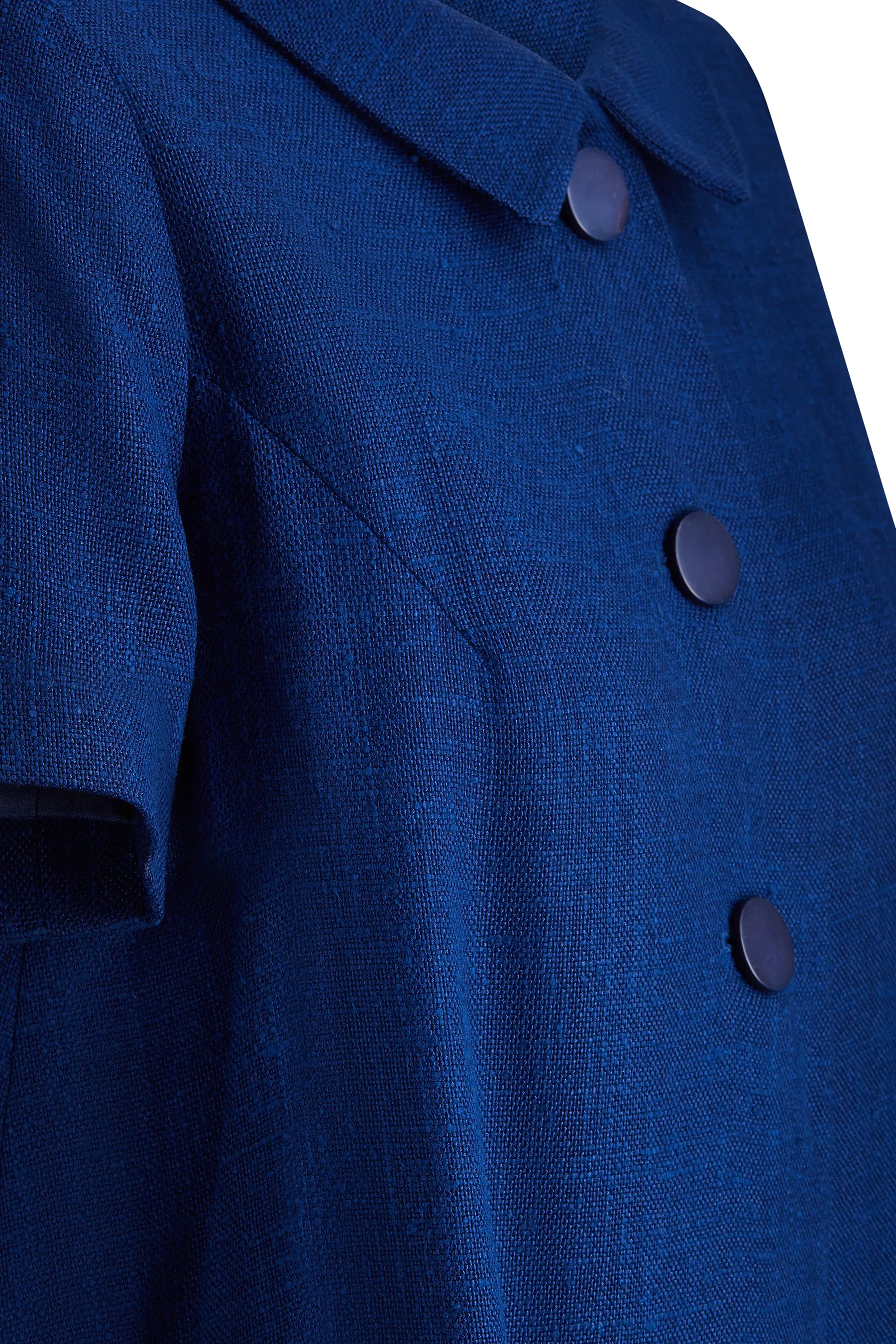 ARCHIVE: 1960s Marcel Fenez French Blue Linen Dress Suit