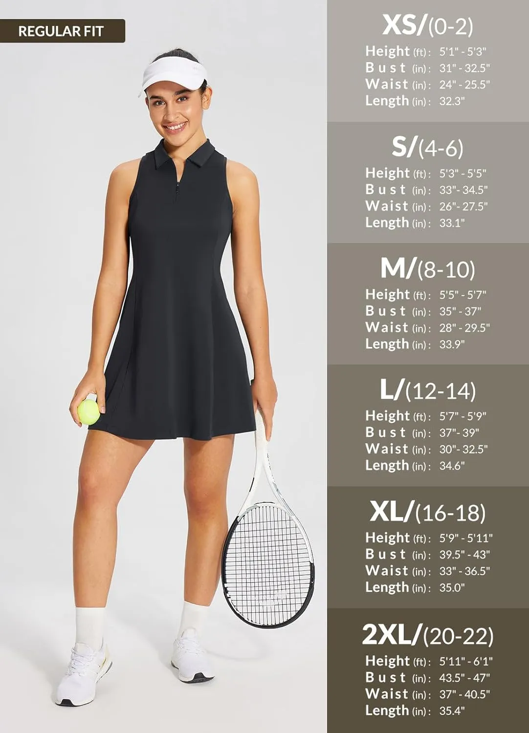 baleaf Womens Golf Dress Sleeveless Tennis Dresses with Built in Shorts Pockets Racerback Workout Athletic