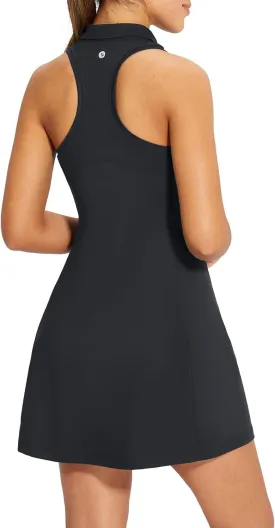 baleaf Womens Golf Dress Sleeveless Tennis Dresses with Built in Shorts Pockets Racerback Workout Athletic