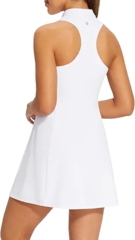baleaf Womens Golf Dress Sleeveless Tennis Dresses with Built in Shorts Pockets Racerback Workout Athletic
