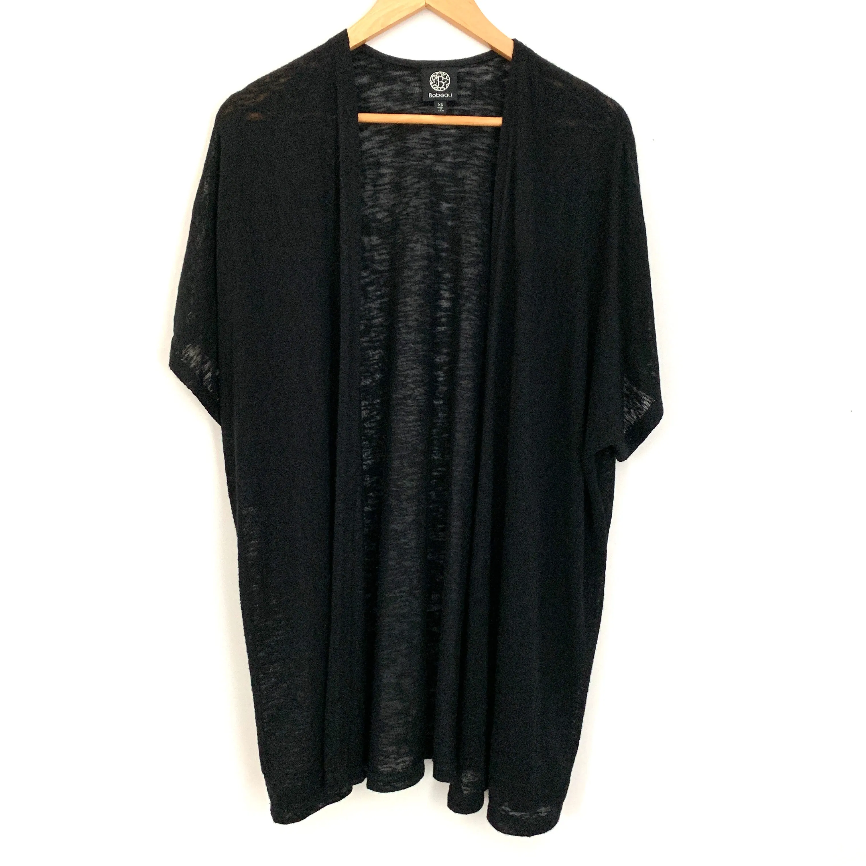 Bobeau Black Lightweight Short Sleeve Cardigan- Size XS