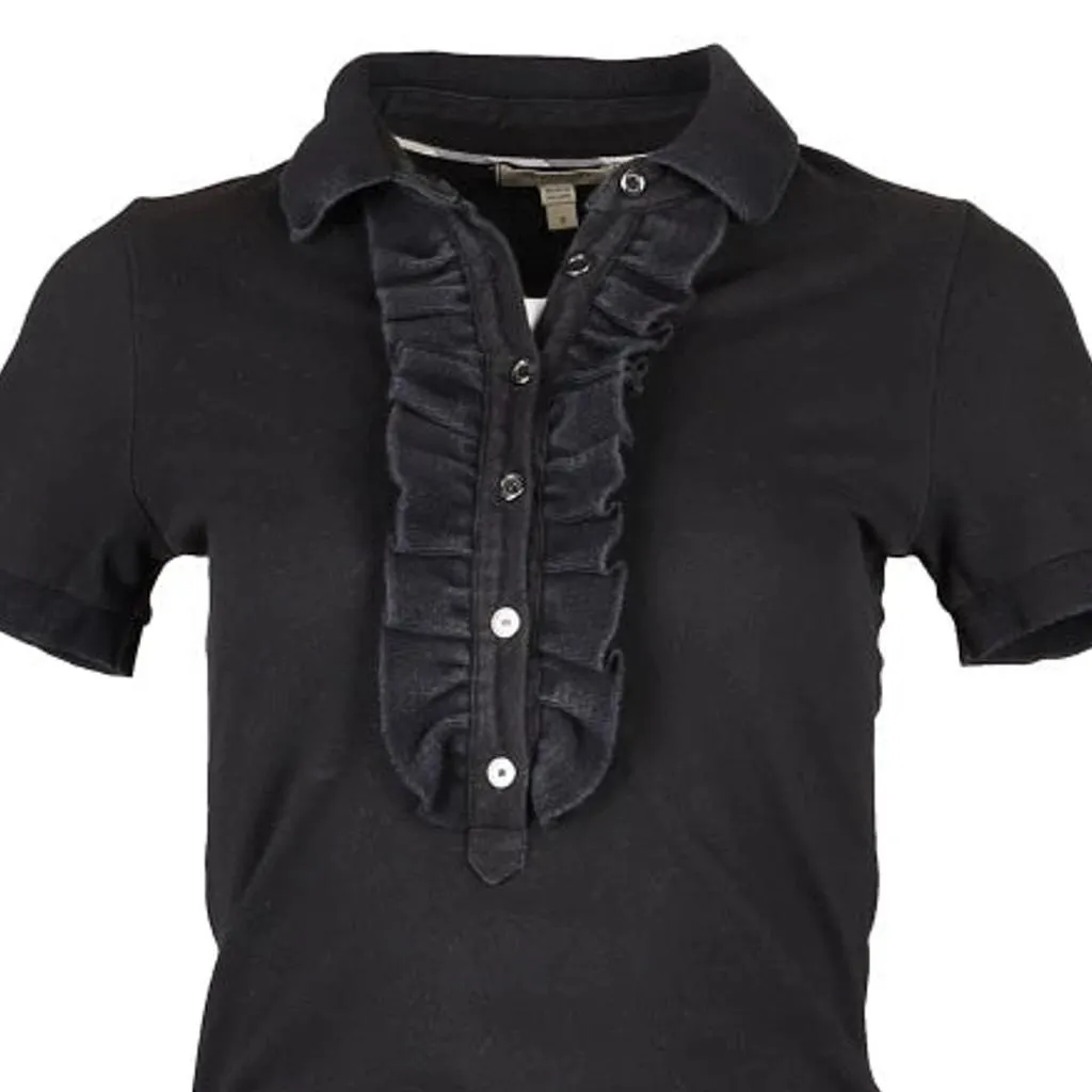 Burberry London Polo Shirt - Small Black Cotton