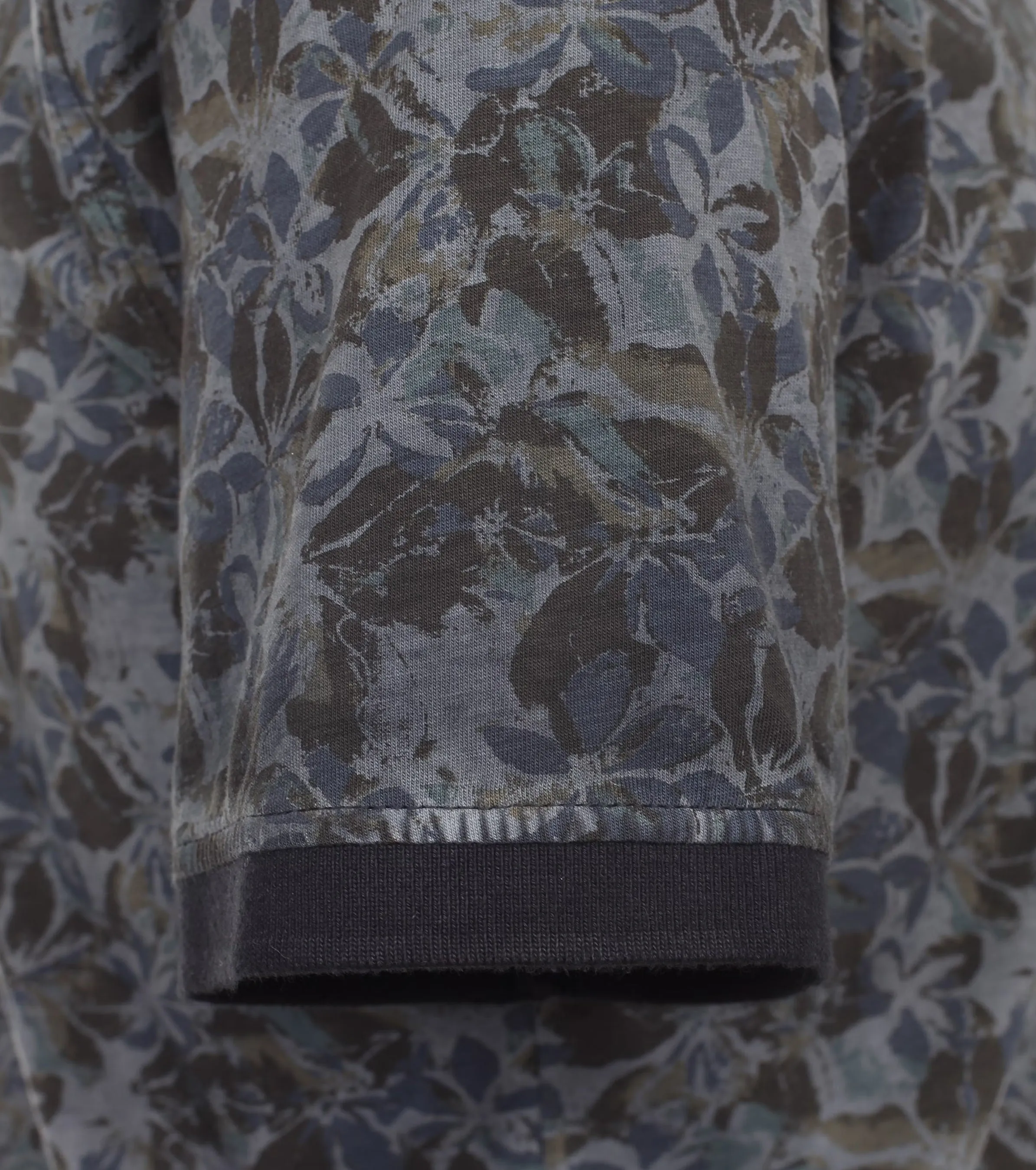 Casa Moda Short Sleeve Flower Print Polo Shirt 105 - Navy