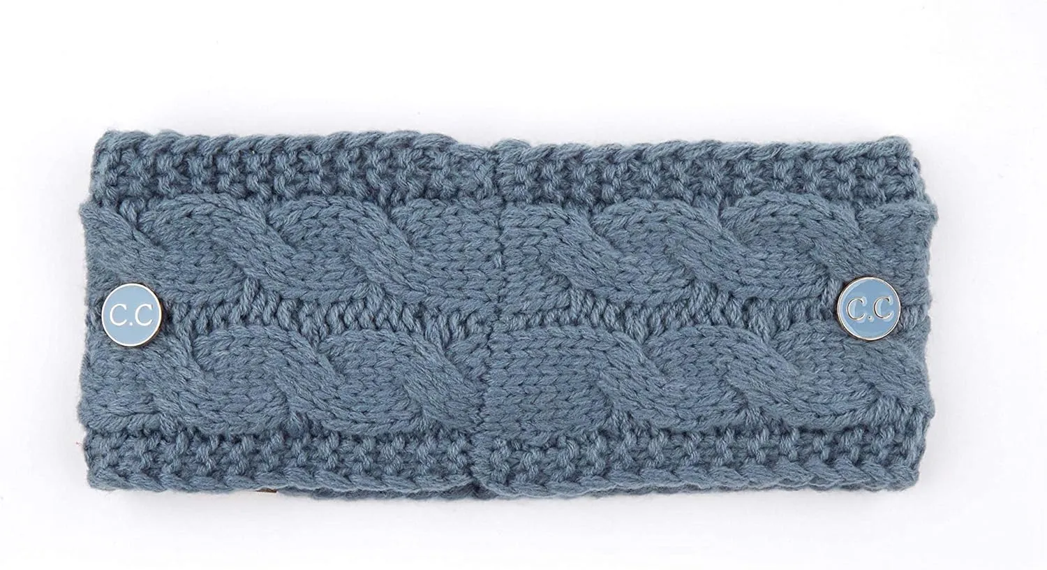 C.C Winter Fuzzy Fleece Lined Thick Knitted Diagonal Stripes Criss-Cross Pattern Headband Headwrap (HW-2060)