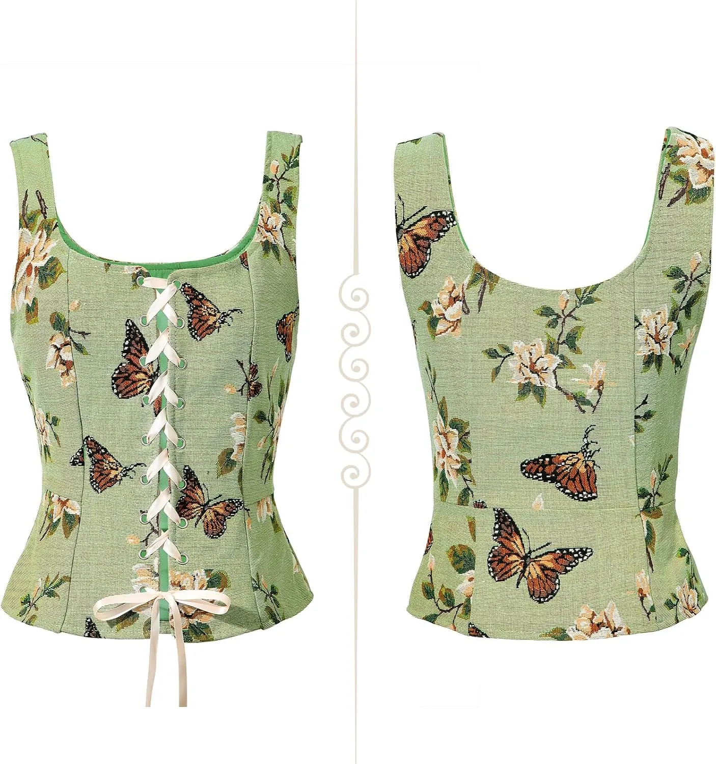 Century Star Renaissance Corset Costume Women Pirate Medieval Viking Floral Top Ren Faire Vest Victorian Plus Size Bodice