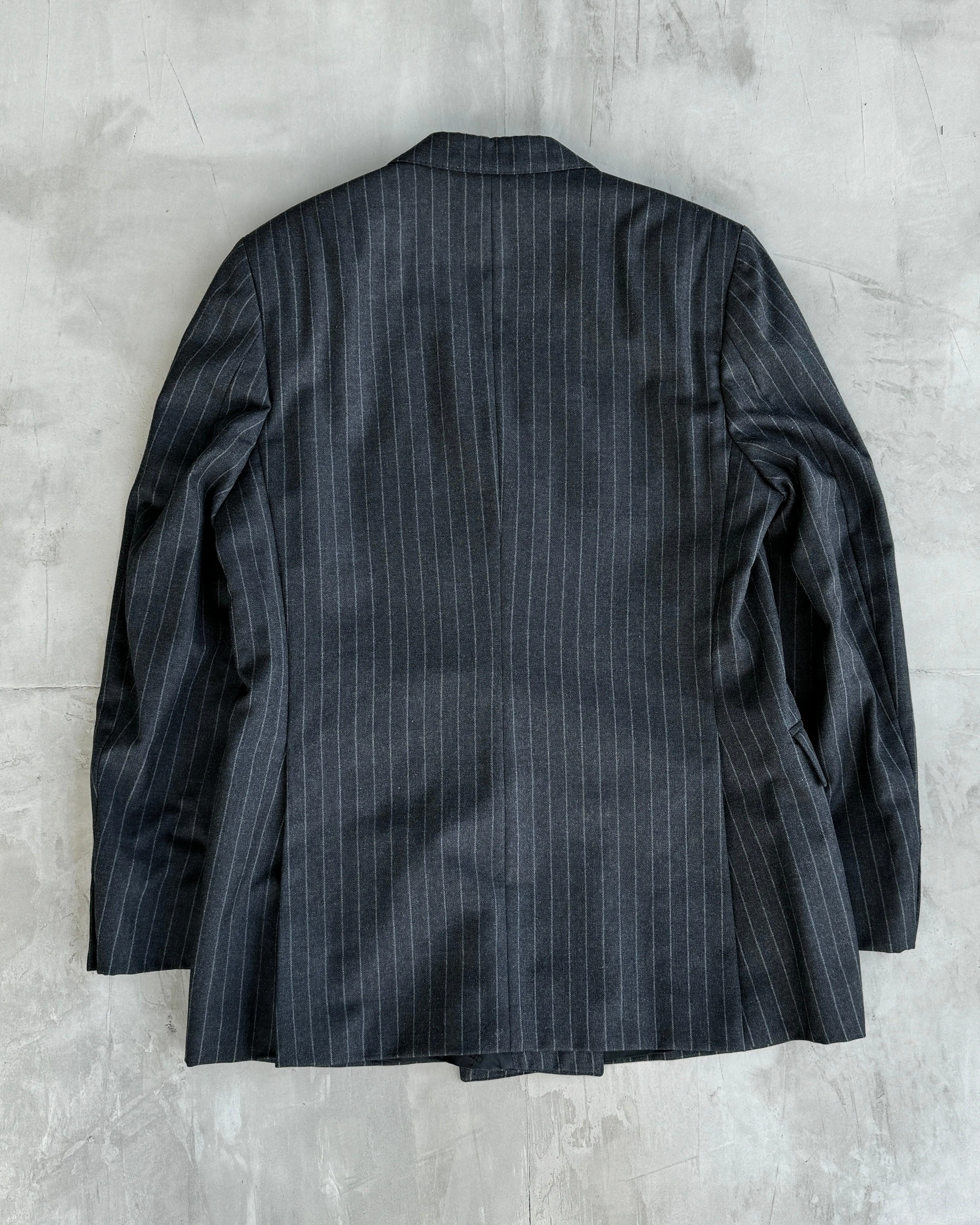 CHRISTIAN DIOR MONSIEUR DOUBLE BREASTED WOOL PINSTRIPE SUIT - 40R / M-L