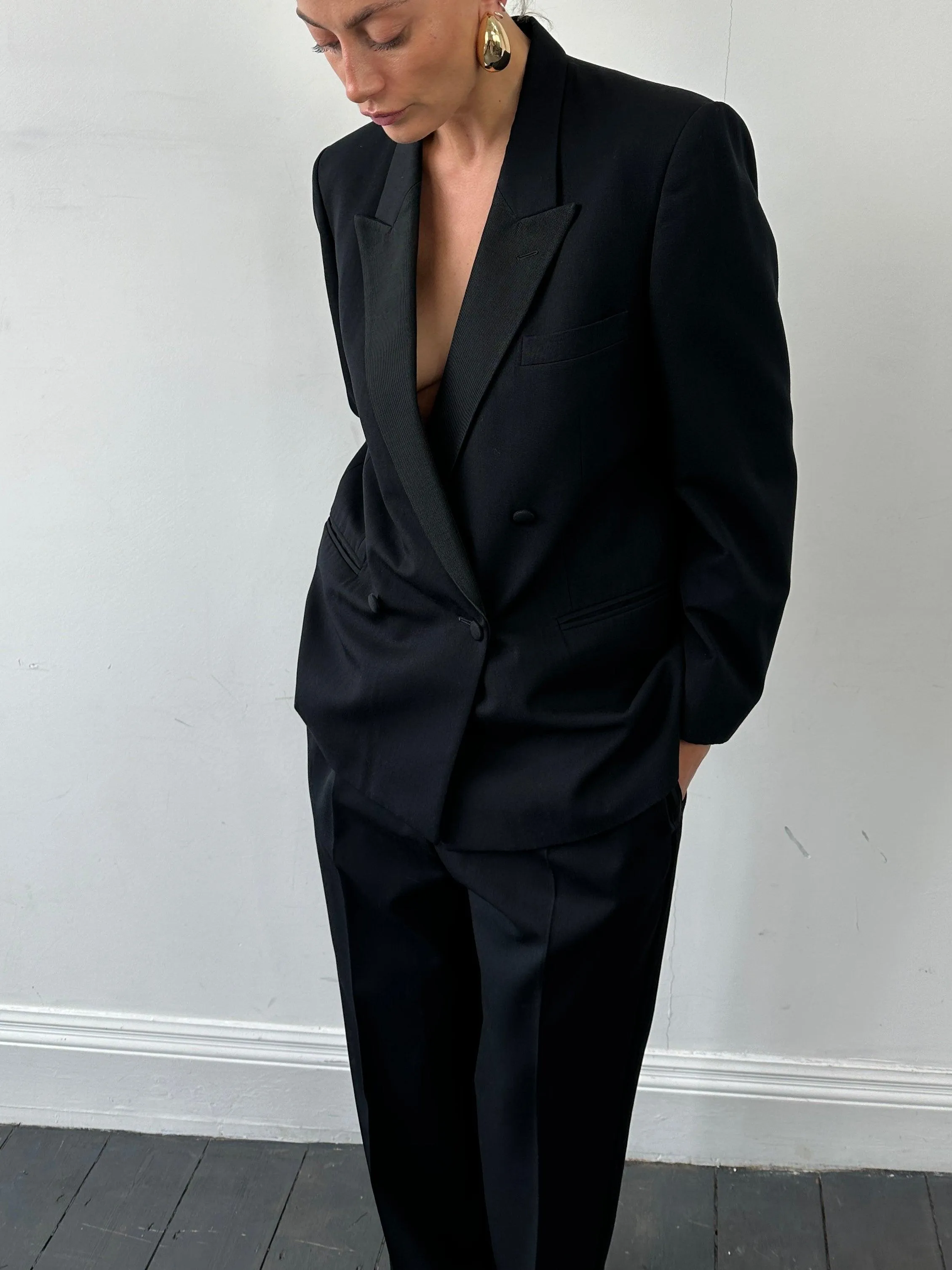 Christian Dior Monsieur Tuxedo Double Breasted Suit - 42S/W34