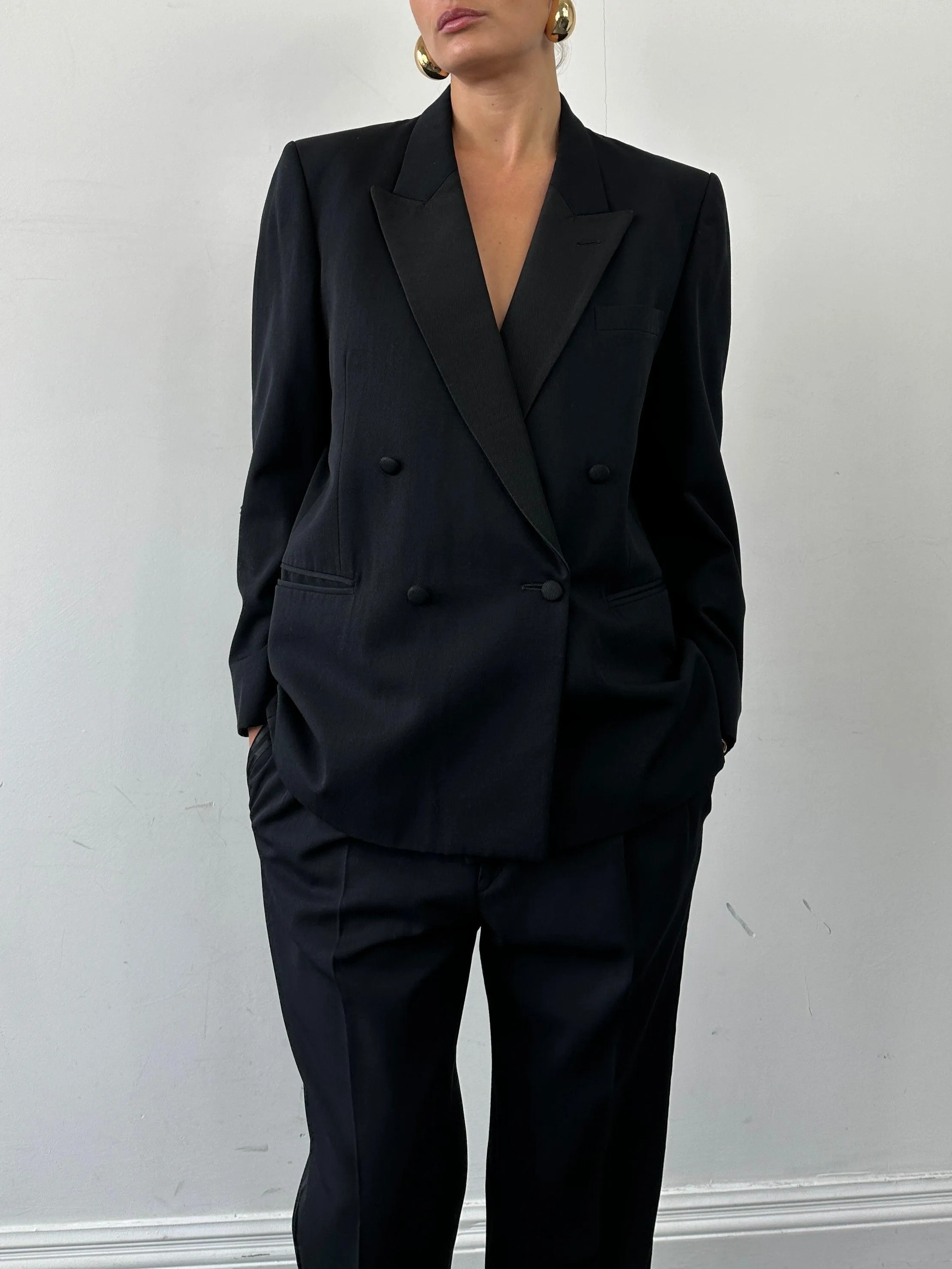 Christian Dior Monsieur Tuxedo Double Breasted Suit - 42S/W34