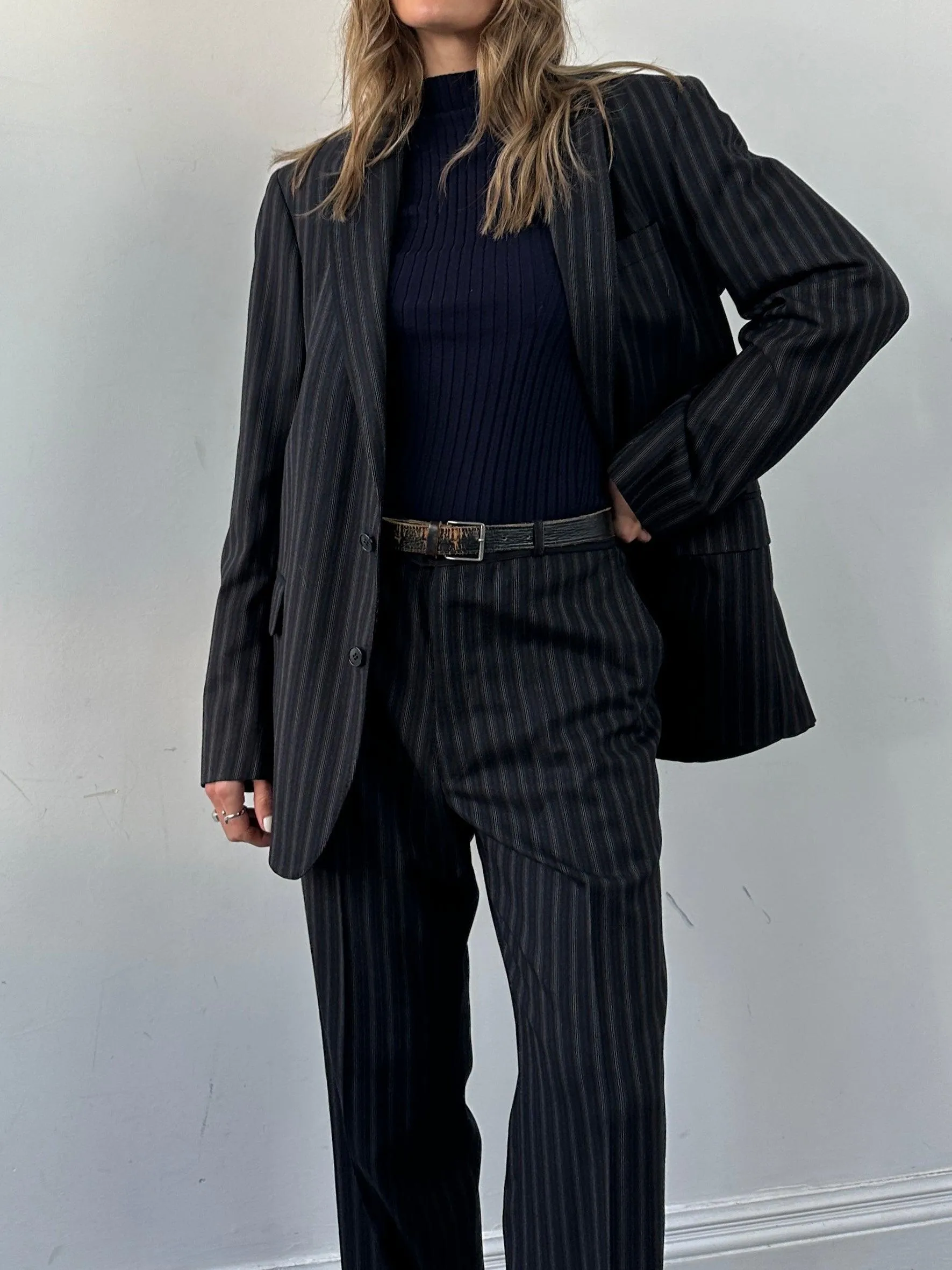 Christian Dior Pure Wool Pinstripe Suit - 42L/W34