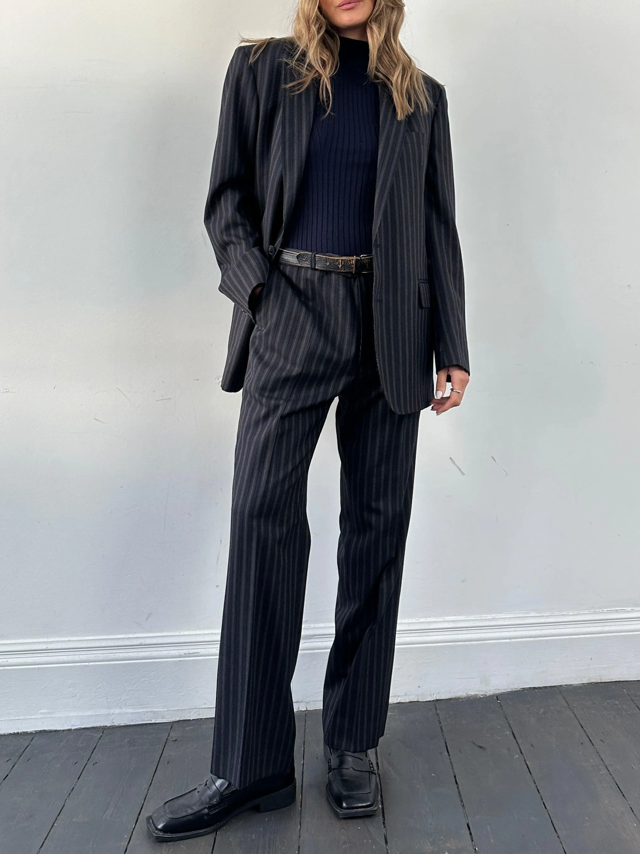 Christian Dior Pure Wool Pinstripe Suit - 42L/W34