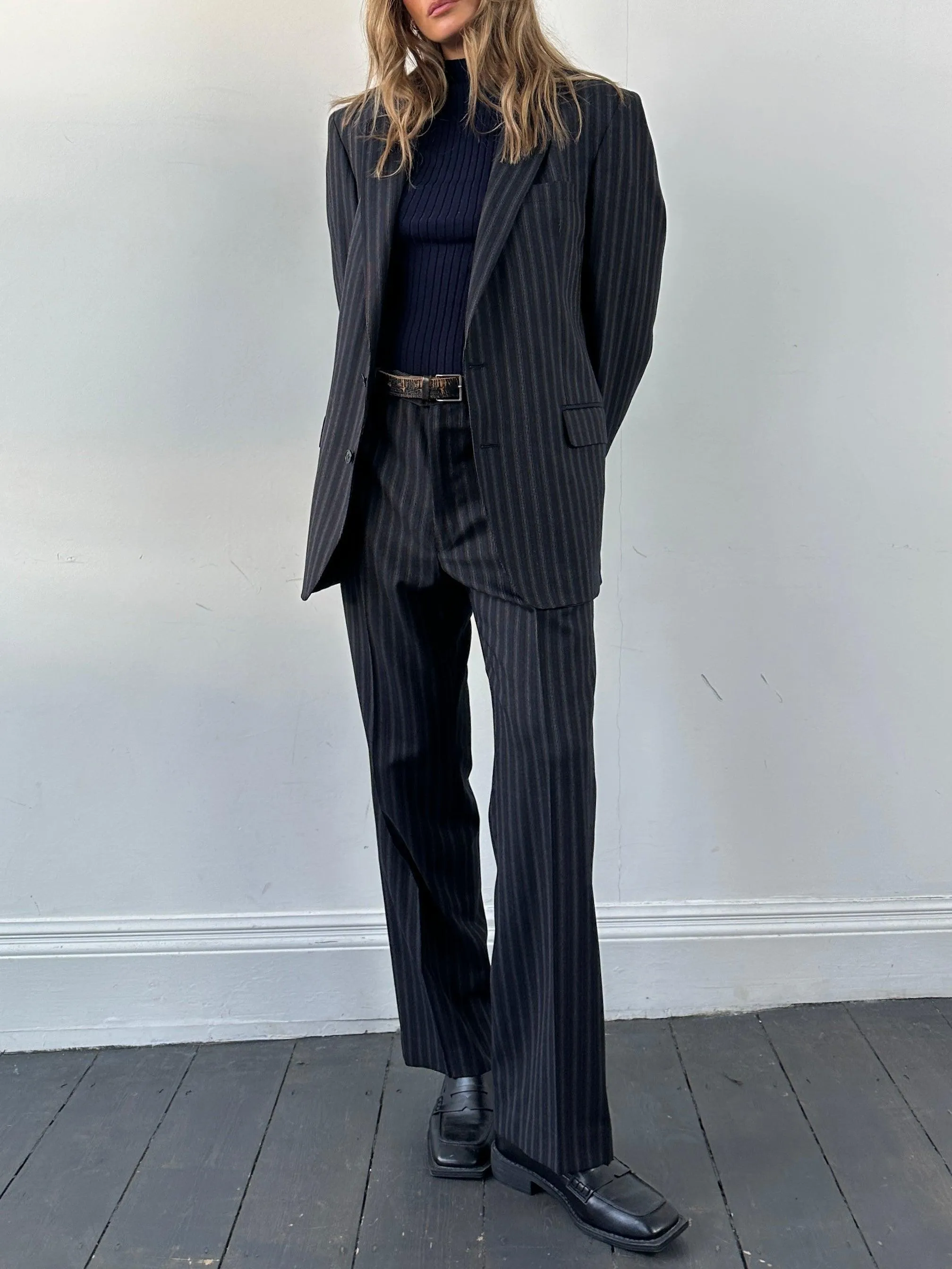 Christian Dior Pure Wool Pinstripe Suit - 42L/W34