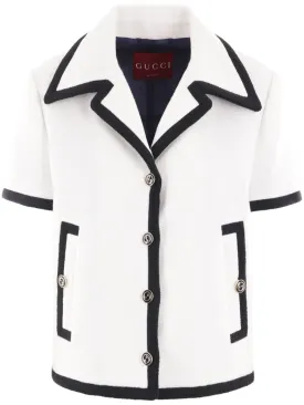 Contrasting-trim tweed jacket<BR/><BR/><BR/>