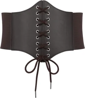 Corset Belt for Women, Lace Up Elastic Waist Belt,Tied Waspie Corset Belts for Women Halloween Costume