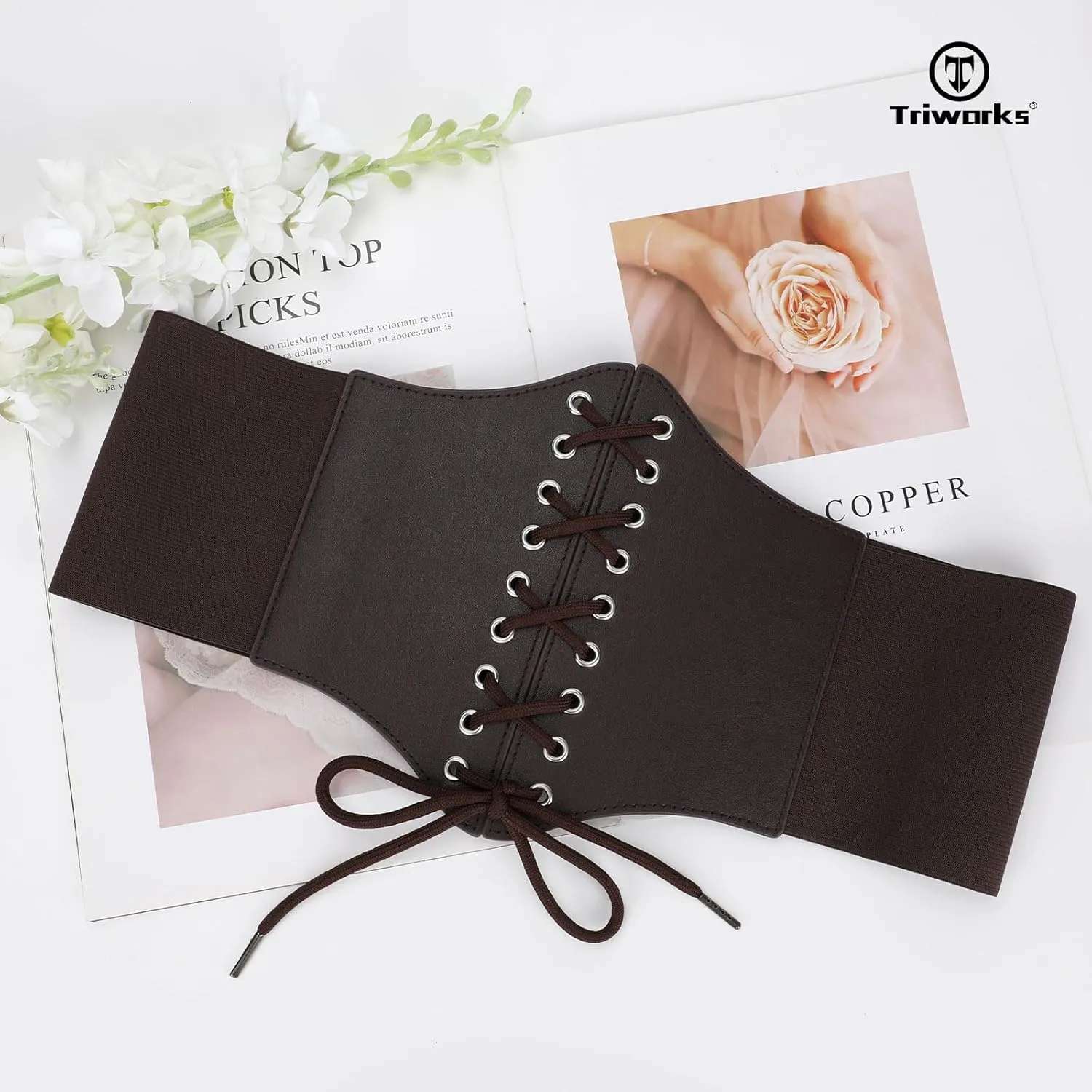 Corset Belt for Women, Lace Up Elastic Waist Belt,Tied Waspie Corset Belts for Women Halloween Costume