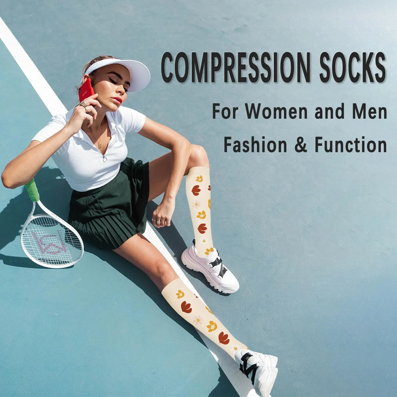 CTHH 5/7 Pairs Compression Socks for Women & Men Circulation - Compression Stockings for Support Running Athletics Nursing Travel