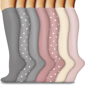 CTHH 5/7 Pairs Compression Socks for Women & Men Circulation - Compression Stockings for Support Running Athletics Nursing Travel