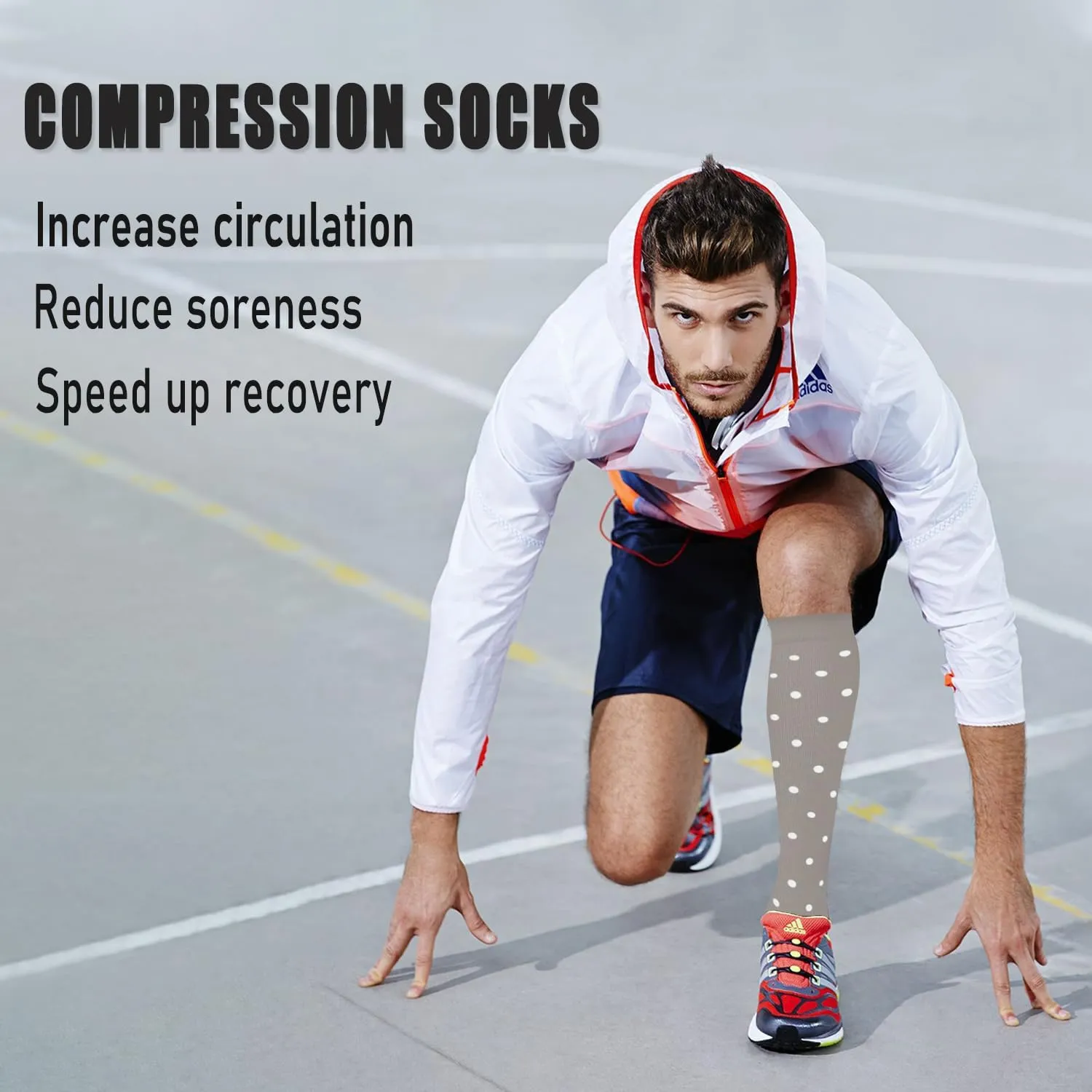 CTHH 5/7 Pairs Compression Socks for Women & Men Circulation - Compression Stockings for Support Running Athletics Nursing Travel