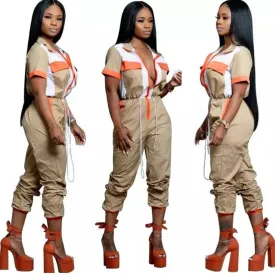 Dior Breeze Women's Elegant V Neck Jumpsuit Casual Straight Trousers Business Romper Formal Jumpsuit