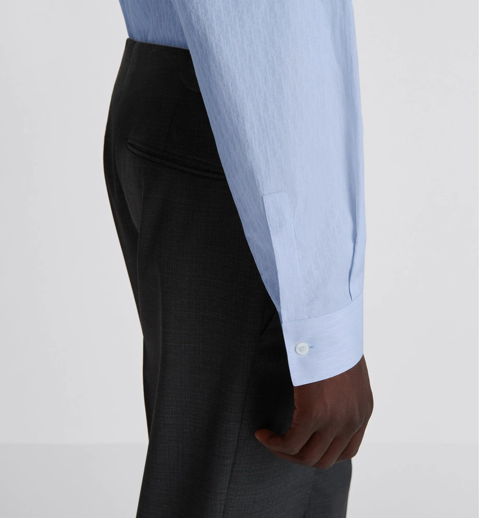 Dior Oblique Shirt Blue Cotton Jacquard