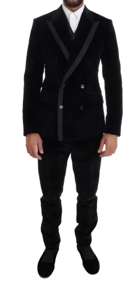 Dolce & Gabbana Elegant Black Slim Fit Three-Piece Suit