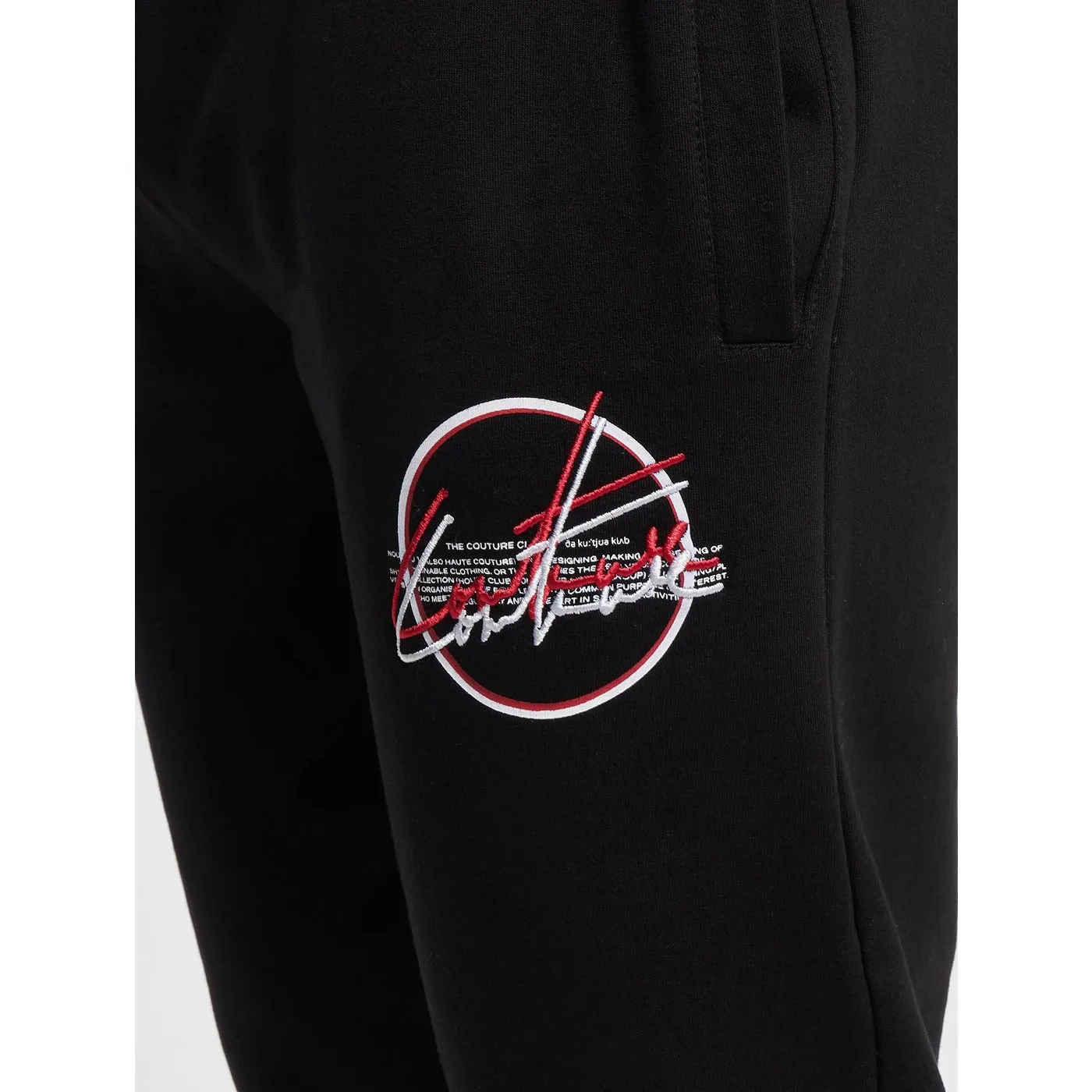 Double Signature Slim Fit Black Joggers
