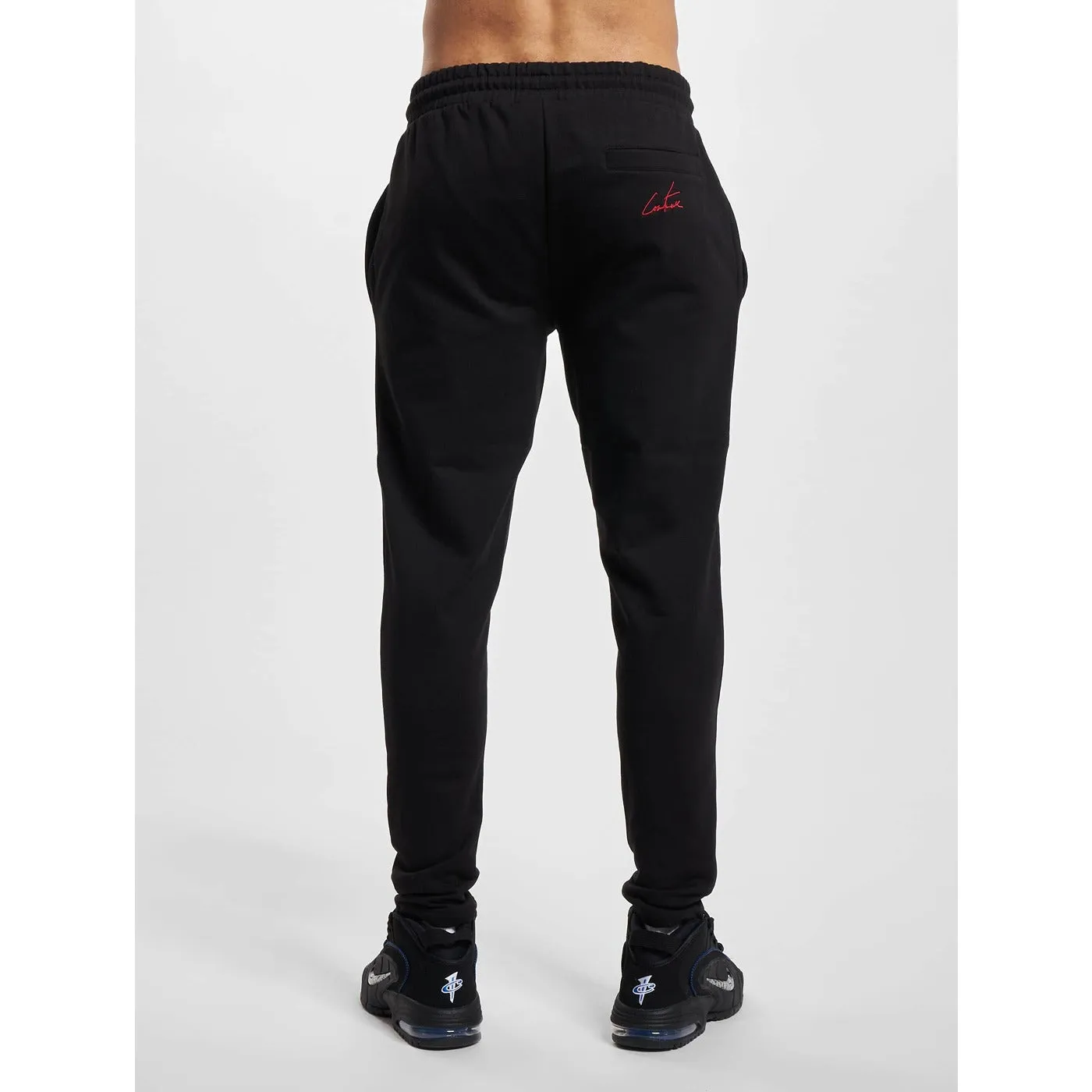 Double Signature Slim Fit Black Joggers