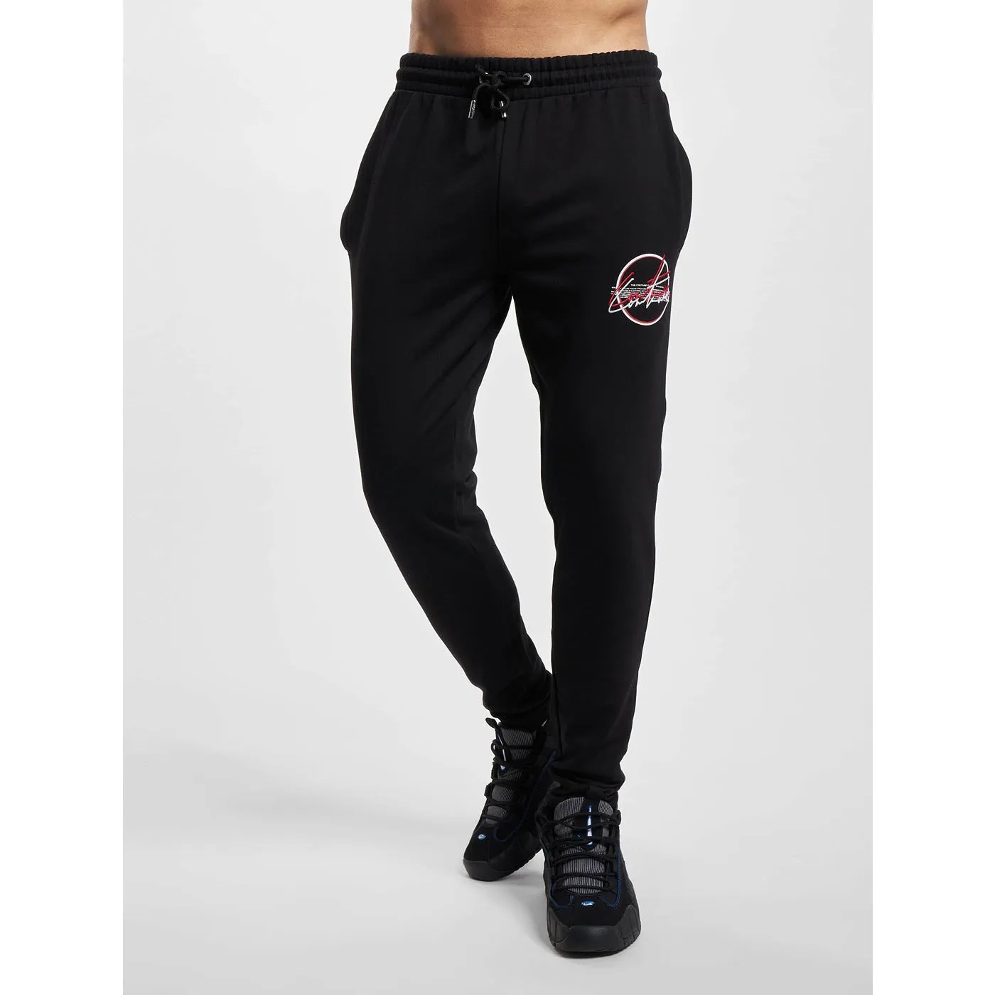 Double Signature Slim Fit Black Joggers