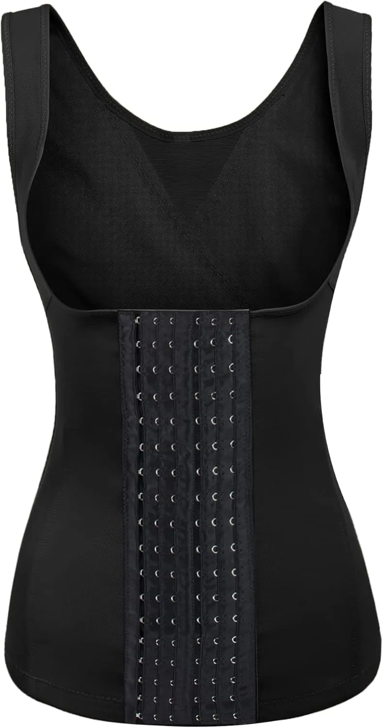 Evanhome Women's Waist Trainer Cincher Underbust Corset Vest Steel Boned Hourglass Body Shaper With Hooks S-4XL