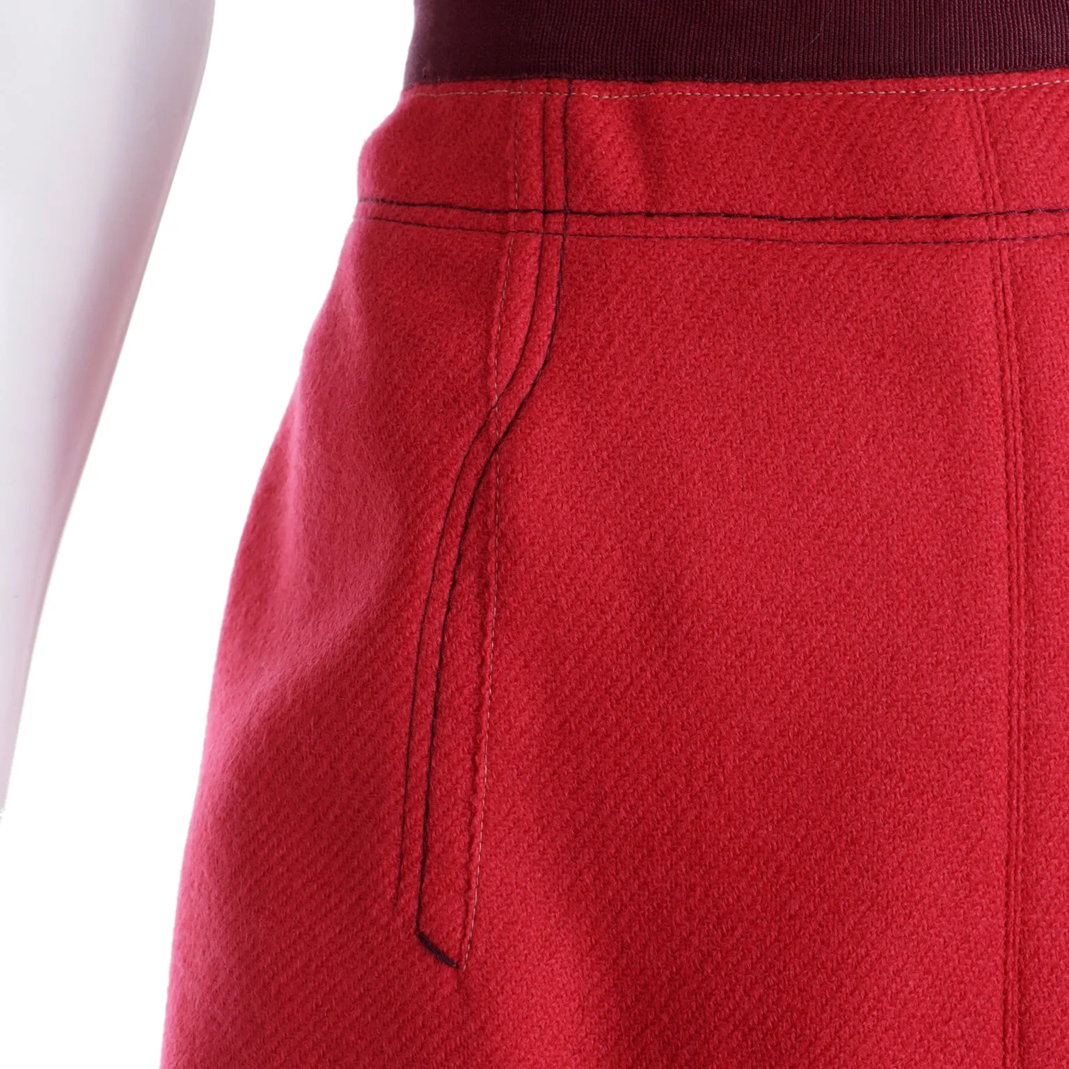 F/W 2000 Prada Red Peplum Top and Skirt Day Dress Outfit