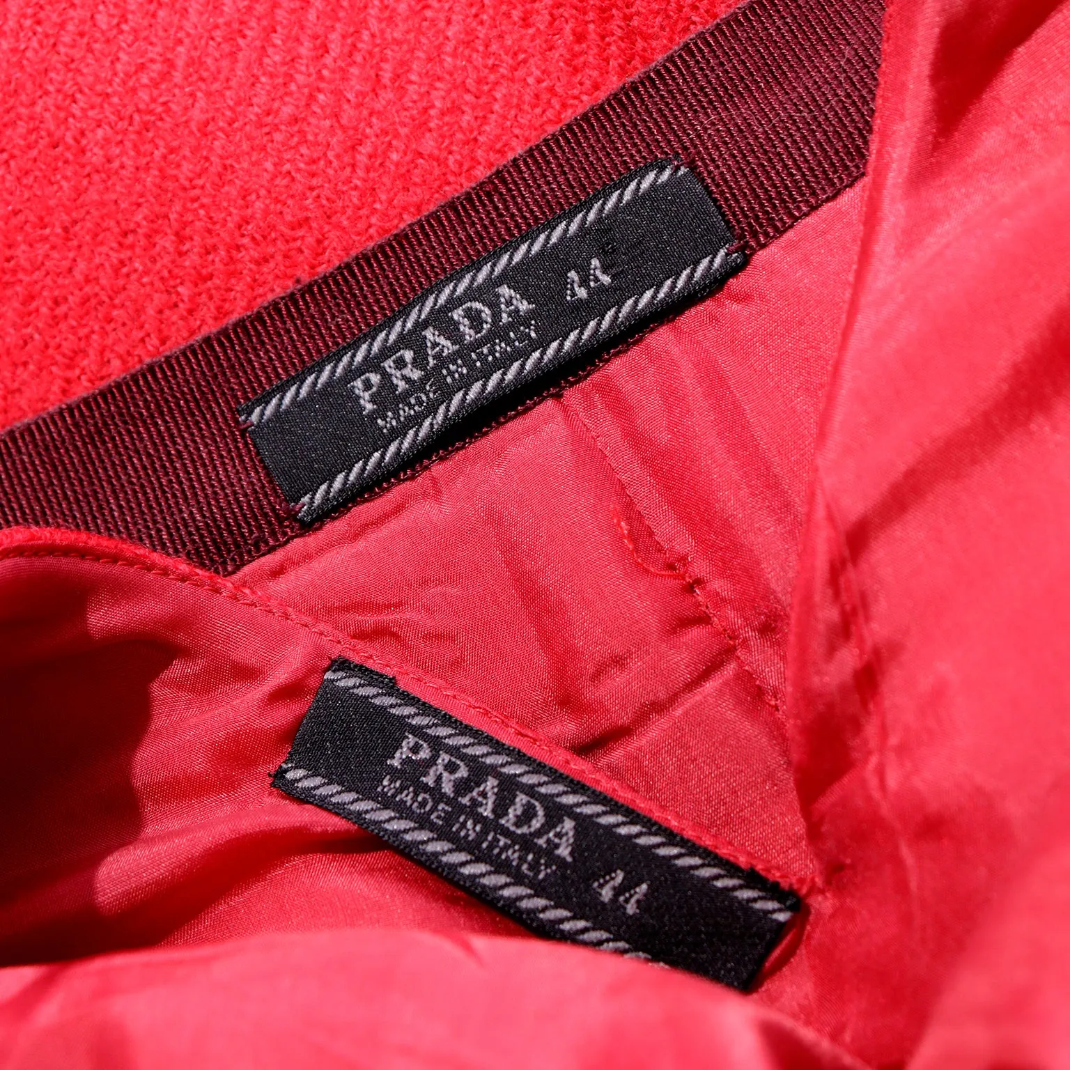 F/W 2000 Prada Red Peplum Top and Skirt Day Dress Outfit