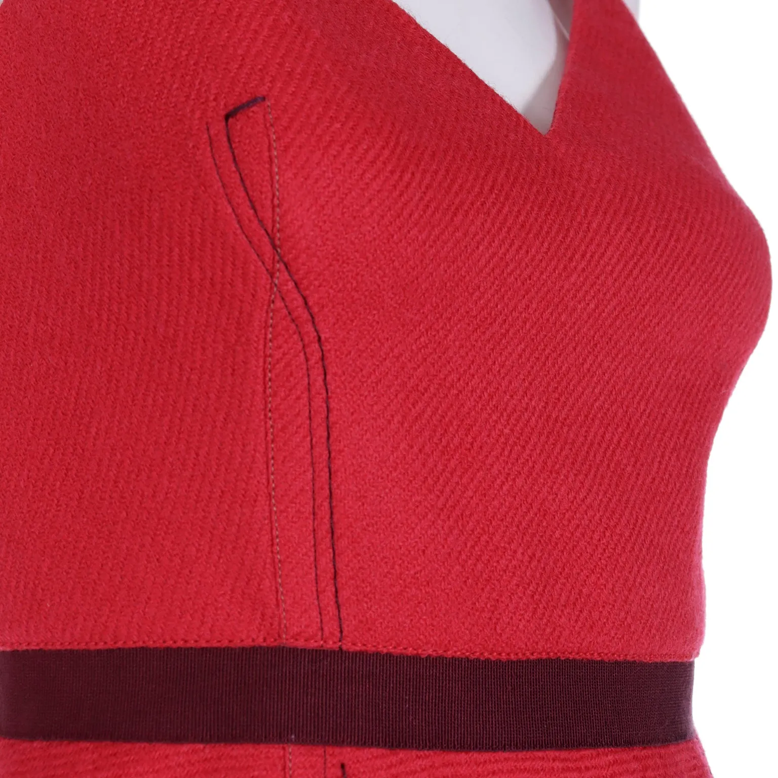 F/W 2000 Prada Red Peplum Top and Skirt Day Dress Outfit