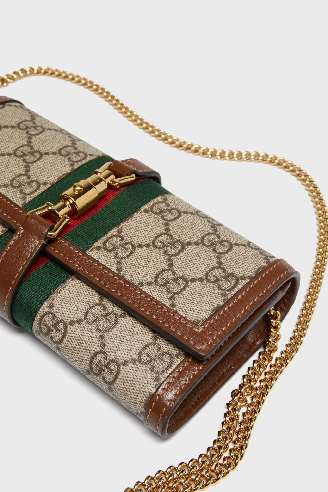 Gucci Beige GG Canvas Jacket 1961 Wallet On Chain