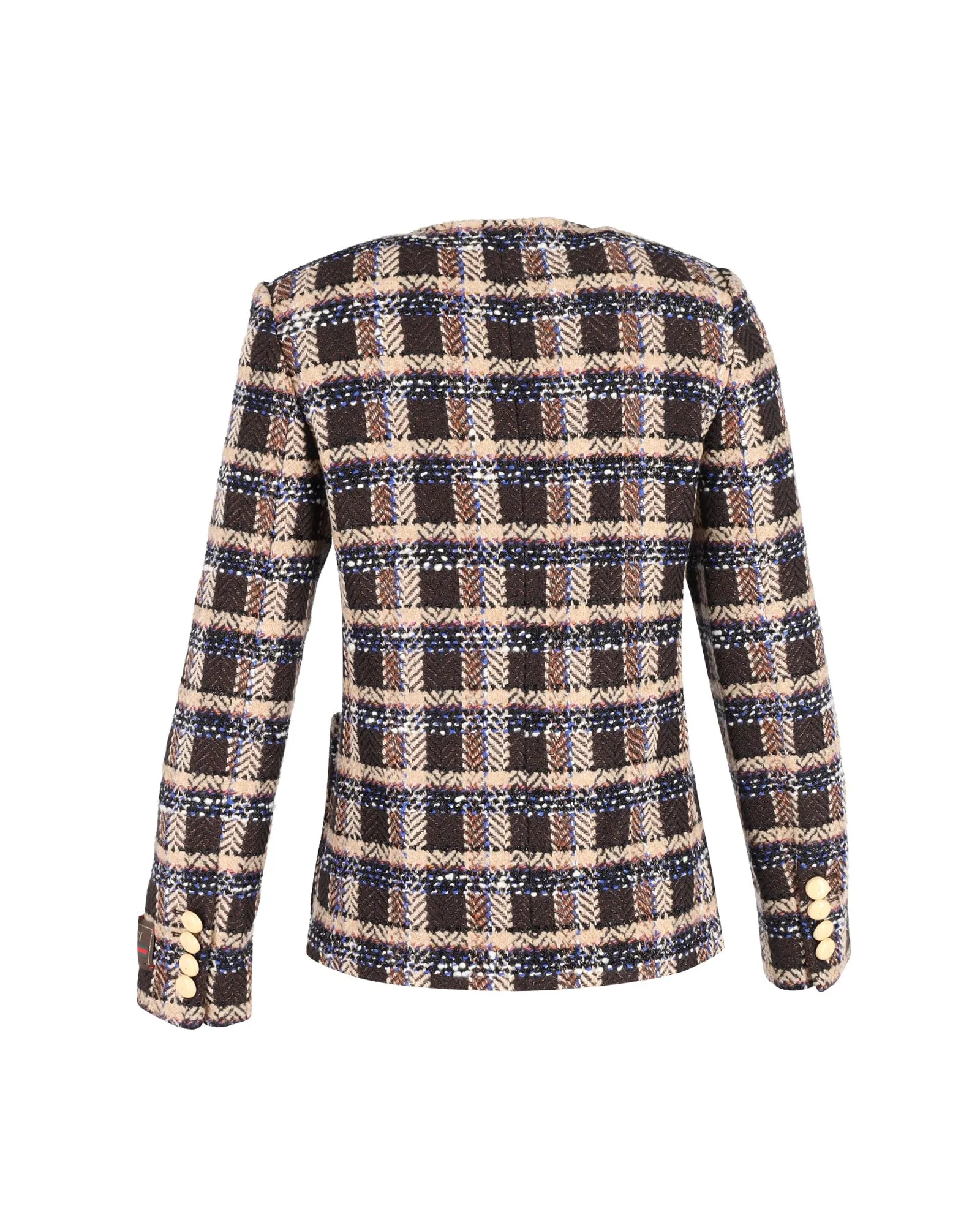 Gucci Tartan Jacket in Multicolor Cotton Tweed