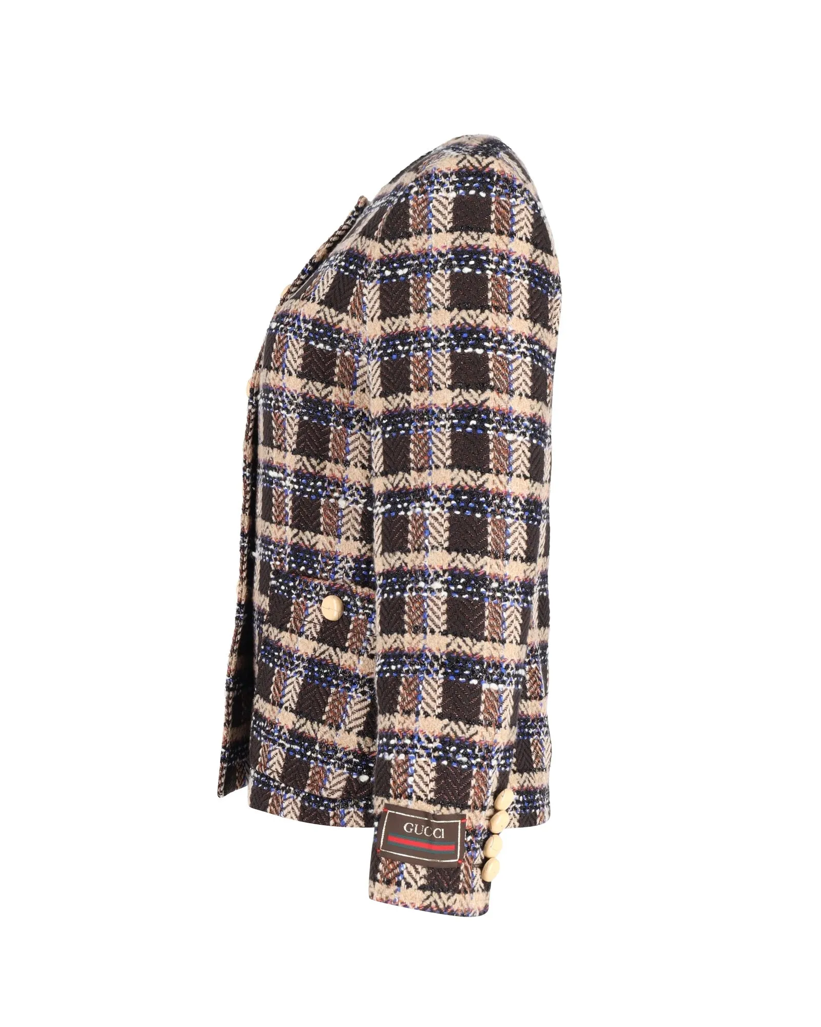 Gucci Tartan Jacket in Multicolor Cotton Tweed