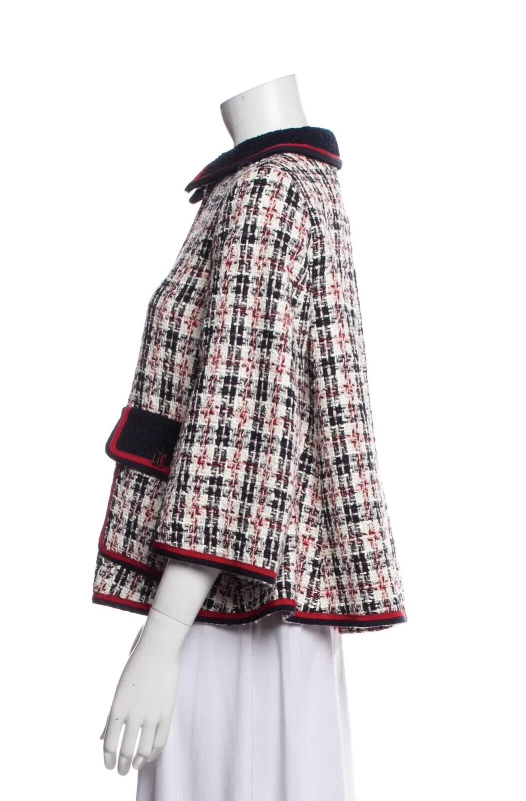 Gucci tweed embellished jacket coat in gardenia Size I 38 XS ladies